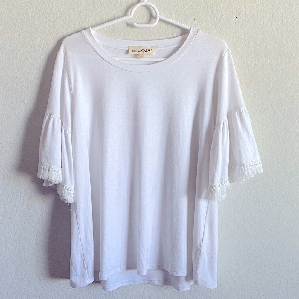 Johnny Was NWOT Fringe Trim Sleeve T-Shirts